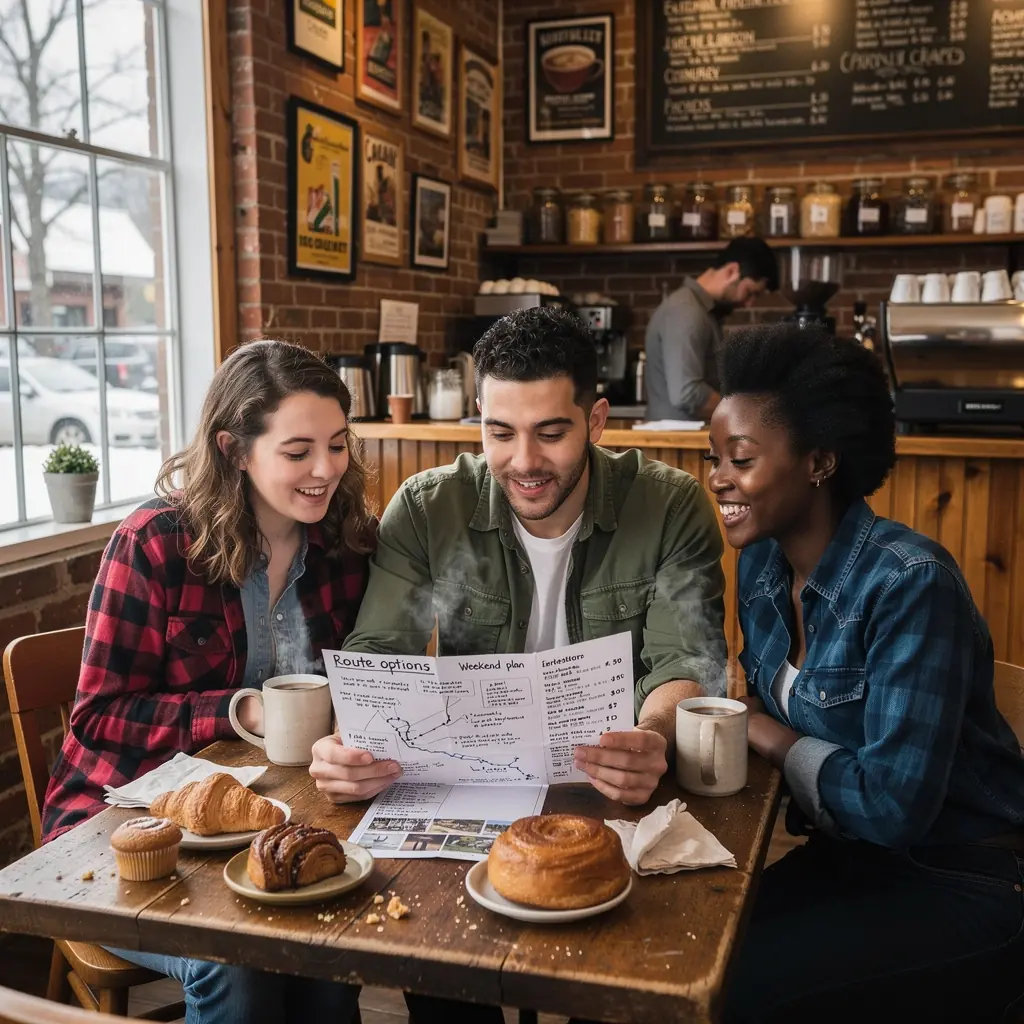 Турист, делающий фотографии живописного вида с высоты.